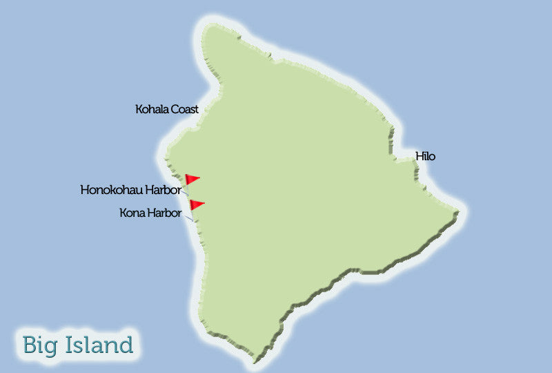 Big Island Deep Sea Fishing Map View