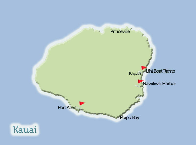 Kauai Deep Sea Fishing Map View